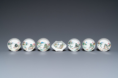 A rare Chinese famille rose 17-piece miniature tea service, Qianlong