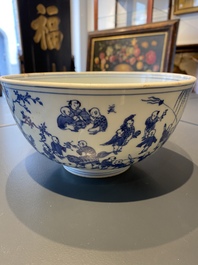 Een Chinese blauw-witte '100 jongens' kom, Transitie periode