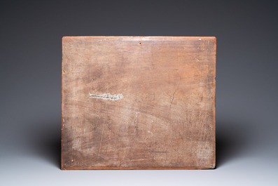 A Chinese carved wooden 'antiquities' panel, 19th C.