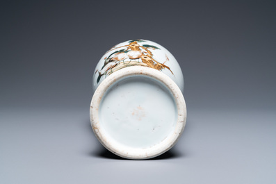 A Chinese qianjiang cai 'meiping' vase with cranes, Republic