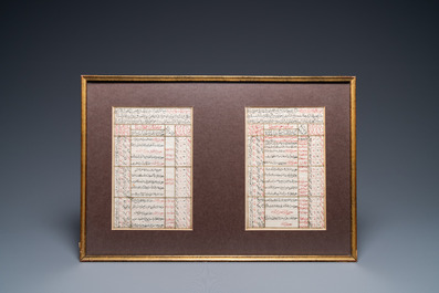 Ecole ottomane: 22 pages d'un manuscrit math&eacute;matique, 19&egrave;me