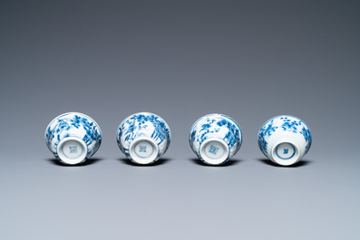 Tien Chinese blauw-witte schotels en negen koppen, Kangxi