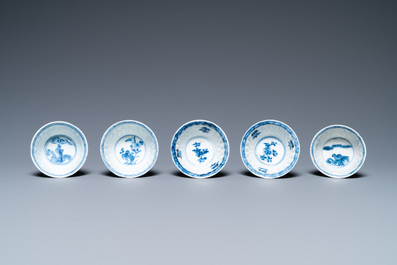 Tien Chinese blauw-witte schotels en negen koppen, Kangxi