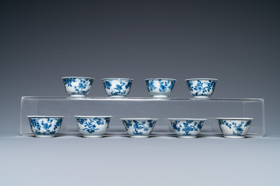 Tien Chinese blauw-witte schotels en negen koppen, Kangxi