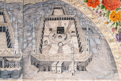 Ottoman school: 'Views on Mecca and Medina', ink and gouache on paper, 19th C.