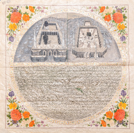 Ottoman school: 'Views on Mecca and Medina', ink and gouache on paper, 19th C.