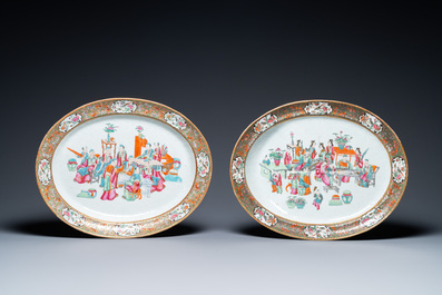 An extensive Chinese Canton famille rose dinner service, 19th C.