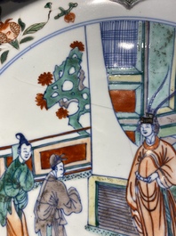 A Chinese doucai dish with a narrative scene, Kangxi/Yongzheng