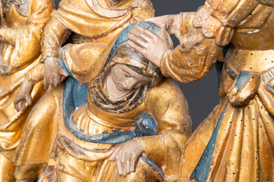Een gepolychromeerde houten groep van de 'Bewening', Brabant, 1e kwart 16e eeuw