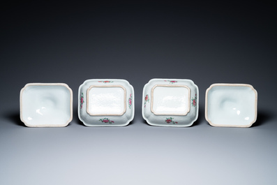 An extensive Chinese Canton famille rose dinner service, 19th C.