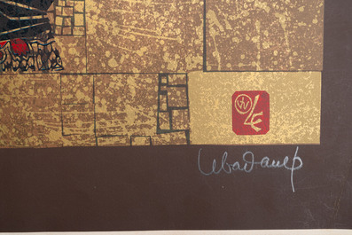 Dang Lebadang (Vietnam, 1921-2015): 'Nue et mirroir,' s&eacute;rigraphie, E.A., &eacute;dition de 100