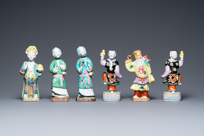 Thirteen various Chinese famille rose figures, Qianlong and later