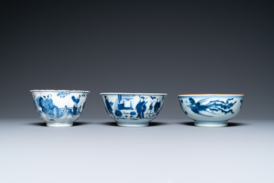 Zes Chinese blauw-witte kommen, Transitie periode en Kangxi