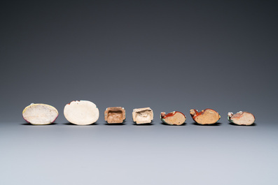Thirteen various Chinese famille rose figures, Qianlong and later
