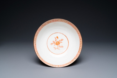 Three Chinese famille verte dishes and a bowl, Kangxi