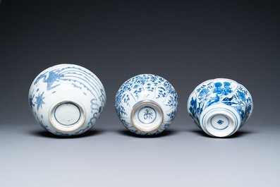 Zes Chinese blauw-witte kommen, Transitie periode en Kangxi