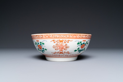 Three Chinese famille verte dishes and a bowl, Kangxi