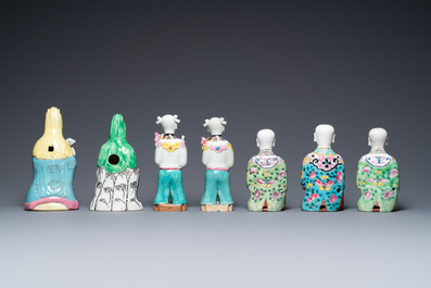Thirteen various Chinese famille rose figures, Qianlong and later