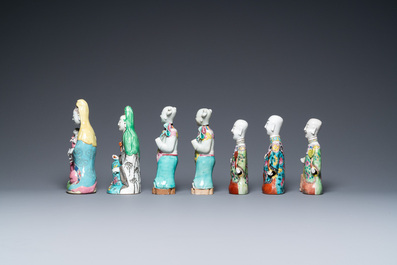 Thirteen various Chinese famille rose figures, Qianlong and later