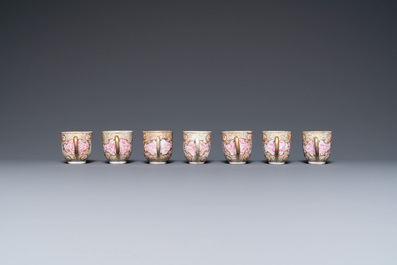 A Chinese 21-piece armorial tea service with the arms of 'Van der Cruyce' for the Belgian market, Qianlong