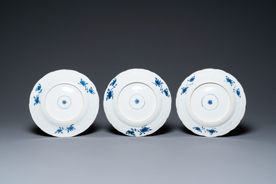 Nine Chinese blue and white plates and dishes, Kangxi/Qianlong