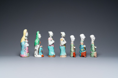 Thirteen various Chinese famille rose figures, Qianlong and later