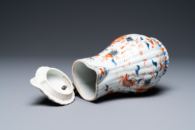 Three Chinese Imari-style teapots, a silver-mounted ewer and a covered bowl, Kangxi