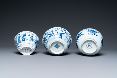 Zes Chinese blauw-witte kommen, Transitie periode en Kangxi