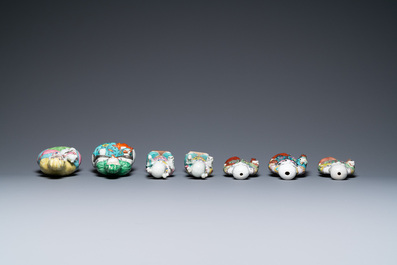 Thirteen various Chinese famille rose figures, Qianlong and later