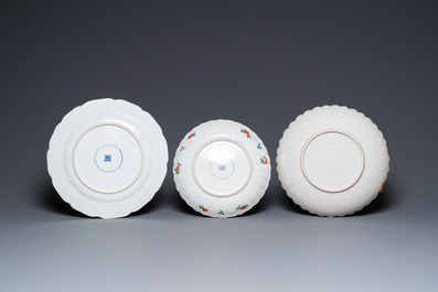 Three Chinese famille verte dishes and a bowl, Kangxi