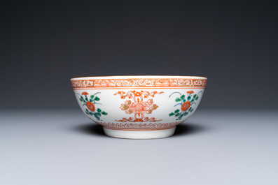Three Chinese famille verte dishes and a bowl, Kangxi