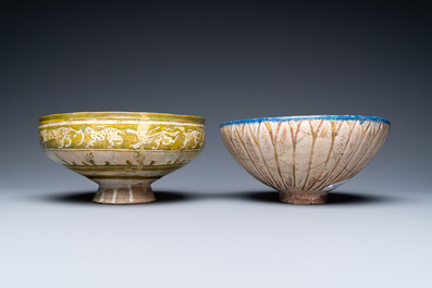 Two Seljuk and Kashan lusterware bowls, Iran, 13/14th C.