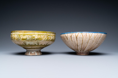 Two Seljuk and Kashan lusterware bowls, Iran, 13/14th C.