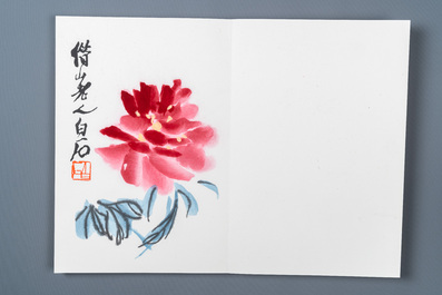 Un album de 22 estampes d'apr&egrave;s Qi Baishi, studio Rong Bao Zhai, P&eacute;kin, 1952