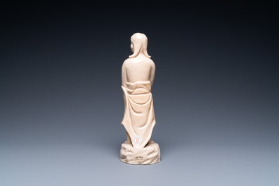 A Chinese monochrome soft paste sculpture of Adam, Kangxi