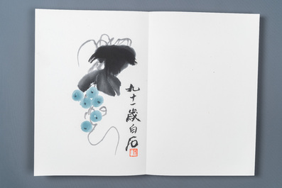Un album de 22 estampes d'apr&egrave;s Qi Baishi, studio Rong Bao Zhai, P&eacute;kin, 1952