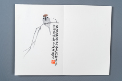Un album de 22 estampes d'apr&egrave;s Qi Baishi, studio Rong Bao Zhai, P&eacute;kin, 1952