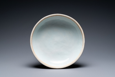 A Chinese blue and white '100 boys' cover for a round box, Wanli