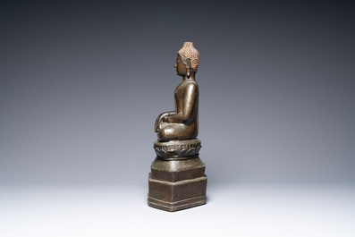 A large Lanna-style bronze figure of Buddha, Laos or Northern Thailand, mid 16th C.