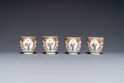 A Chinese famille rose 12-piece tea service for the European market, Qianlong