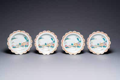 Twelve Chinese famille rose dishes and plates, Qianlong