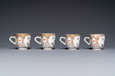 A Chinese famille rose 12-piece tea service for the European market, Qianlong