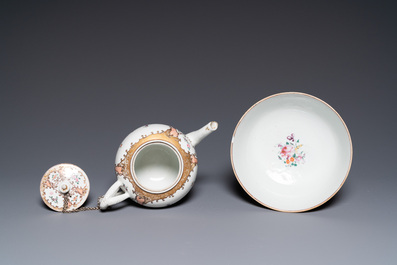 A Chinese famille rose 12-piece tea service for the European market, Qianlong