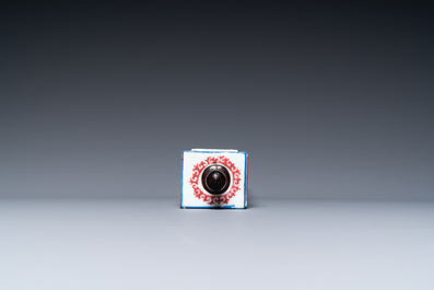 A Chinese famille rose reticulated rectangular cricket box, Daoguang