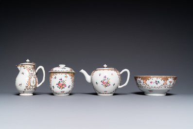 A Chinese famille rose 12-piece tea service for the European market, Qianlong