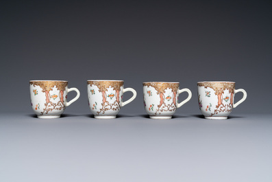 A Chinese famille rose 12-piece tea service for the European market, Qianlong