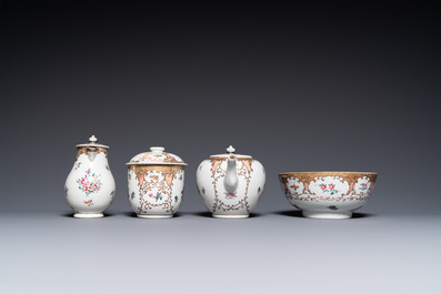 A Chinese famille rose 12-piece tea service for the European market, Qianlong