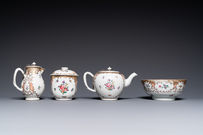 A Chinese famille rose 12-piece tea service for the European market, Qianlong