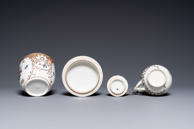 A Chinese famille rose 12-piece tea service for the European market, Qianlong