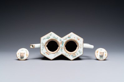 Four Chinese famille rose and iron-red-decorated porcelain wares, 19th C.